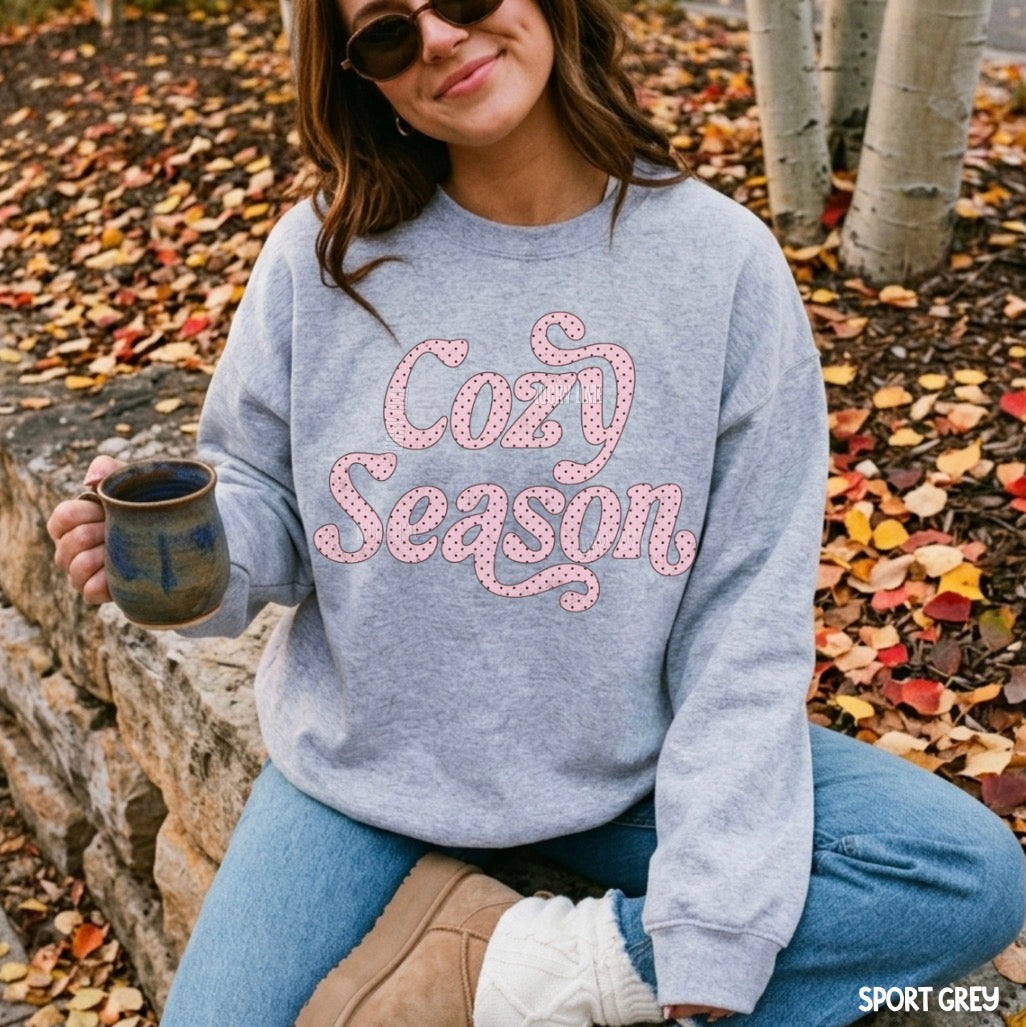 Cozy Season Polka Dot Crewneck Sweatshirt