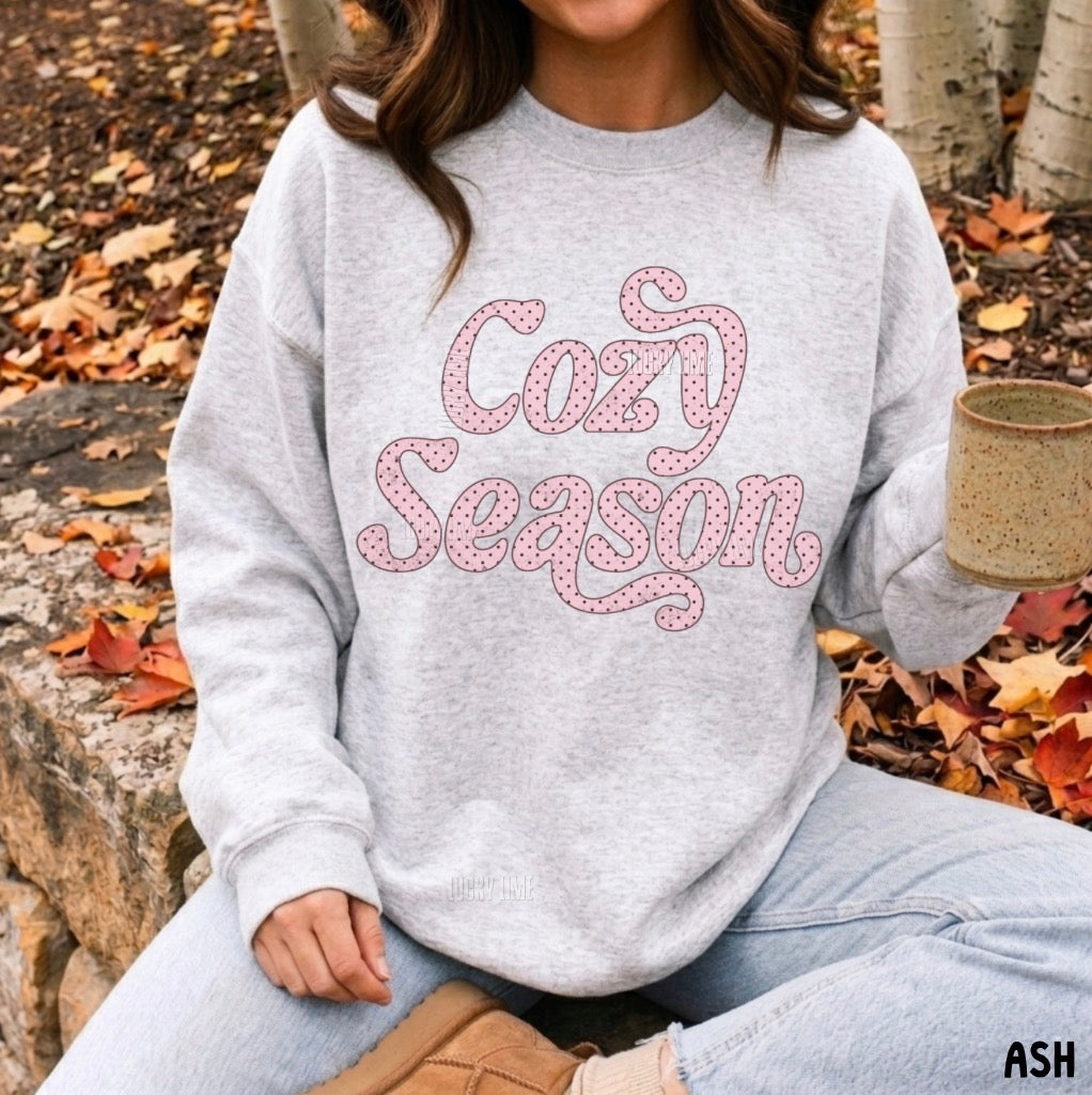 Cozy Season Polka Dot Crewneck Sweatshirt