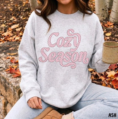 Cozy Season Polka Dot Crewneck Sweatshirt