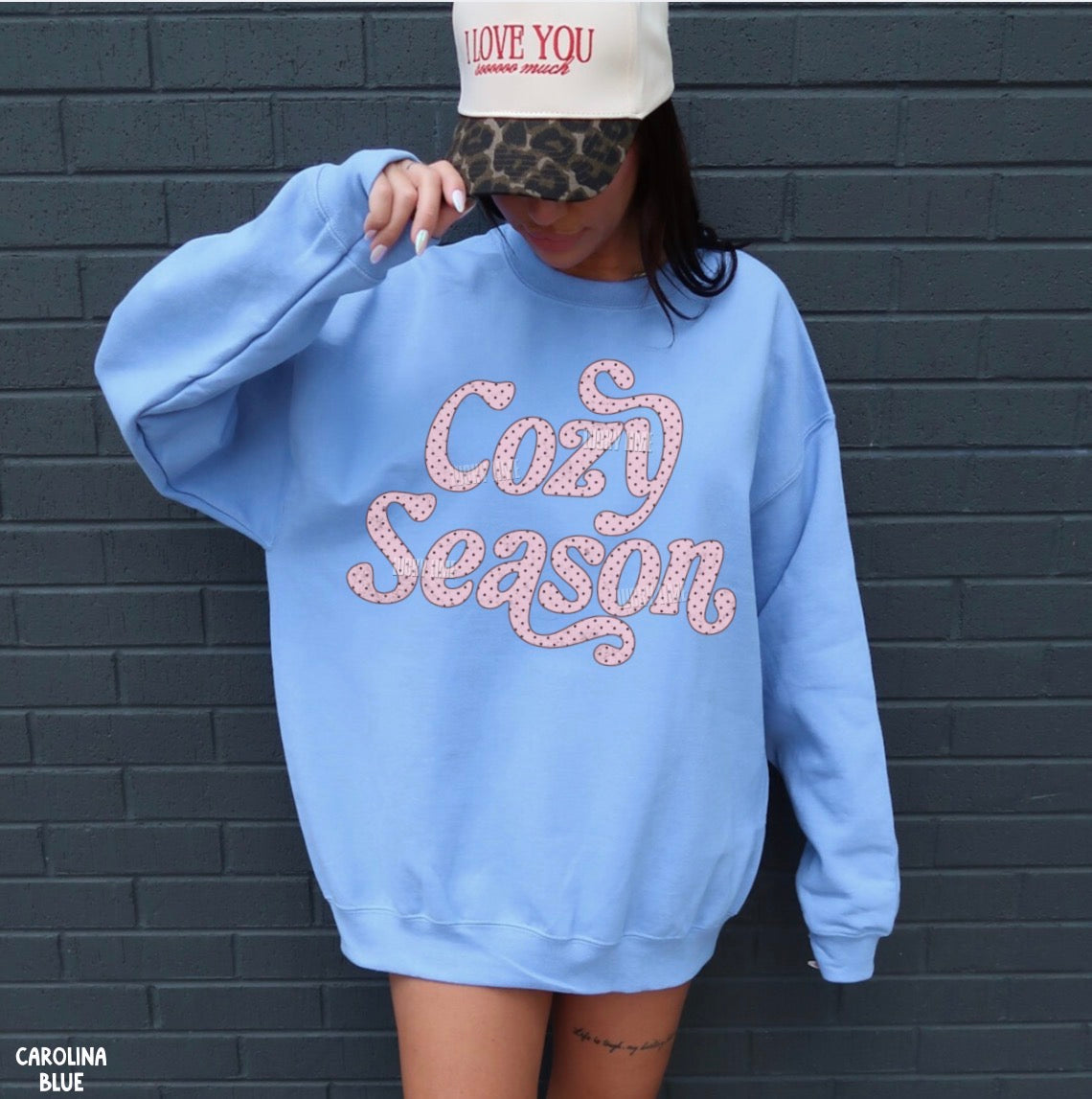Cozy Season Polka Dot Crewneck Sweatshirt