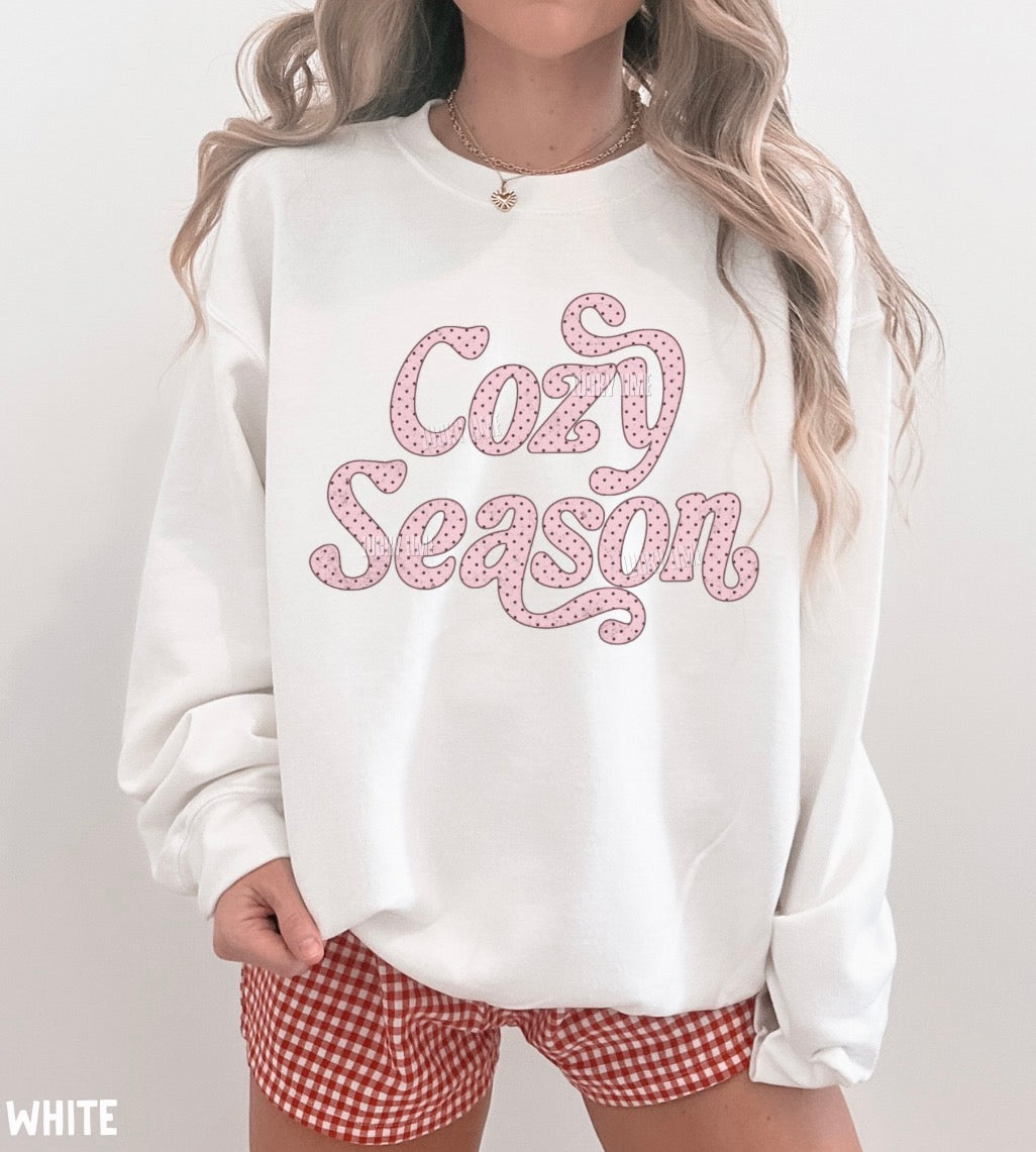 Cozy Season Polka Dot Crewneck Sweatshirt