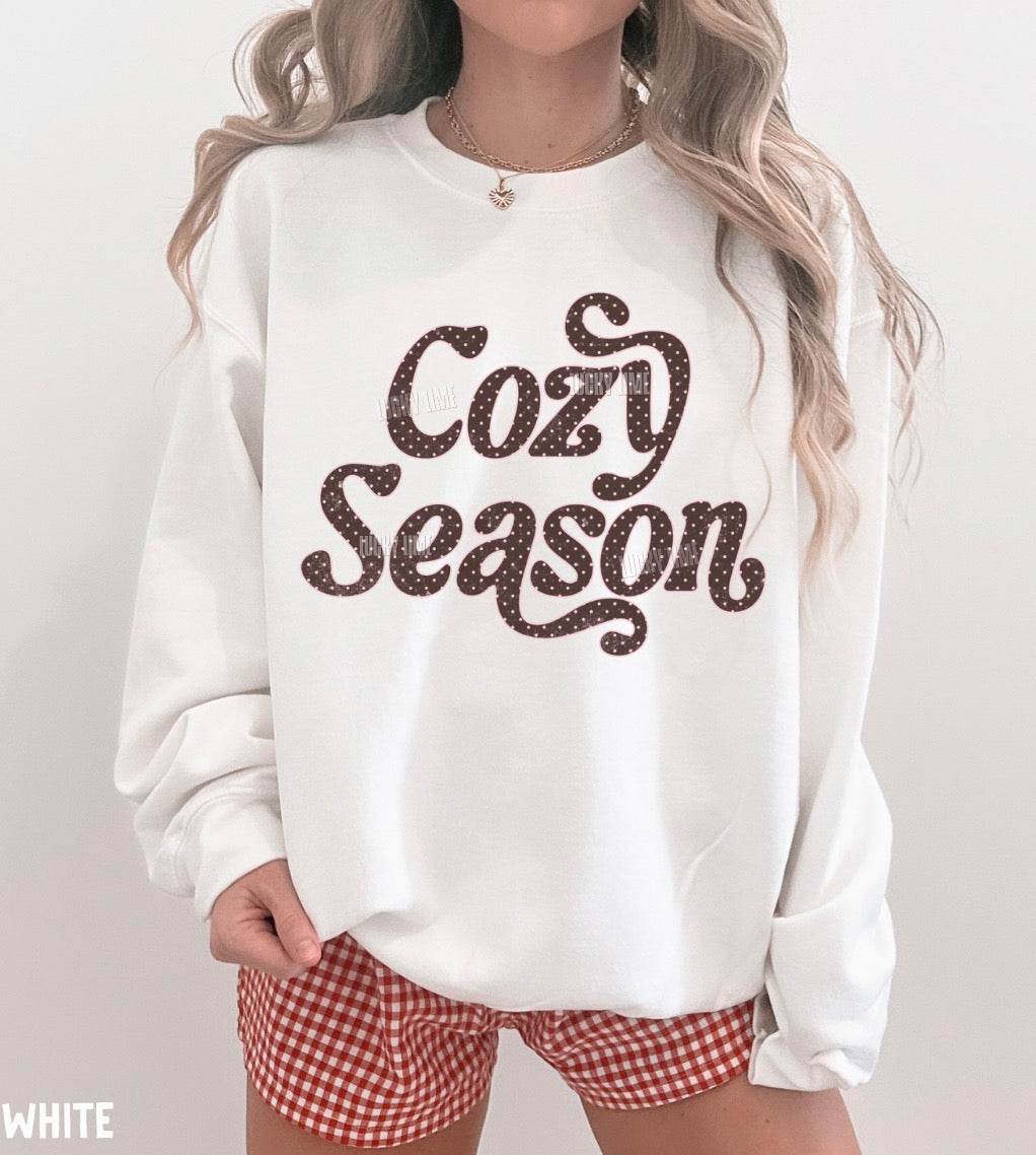 Cozy Season Polka Dot Crewneck Sweatshirt
