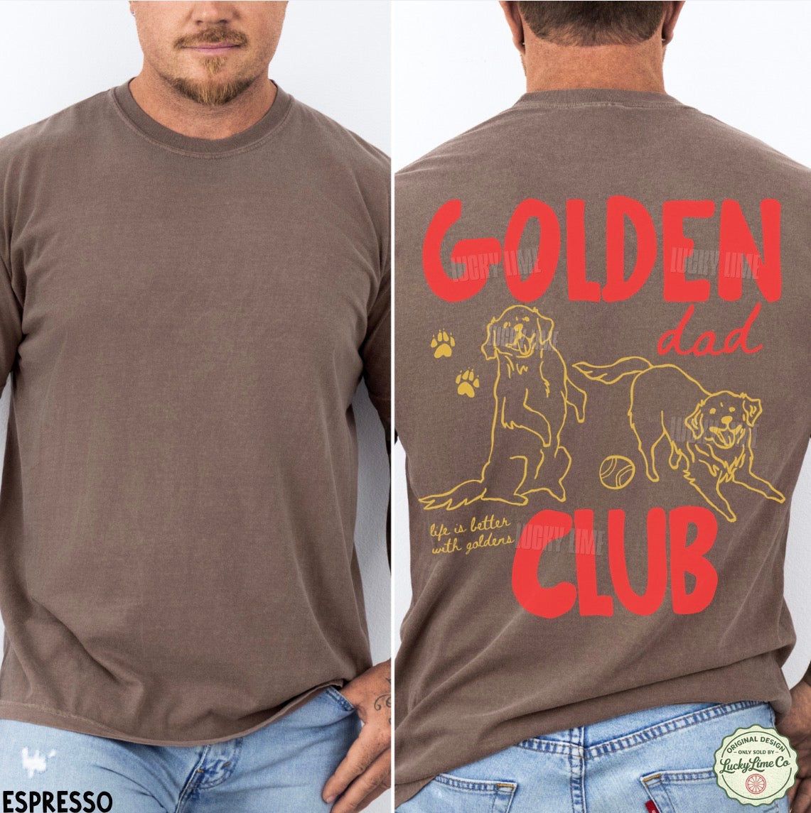 Golden Dad Club Comfort Colors® T-shirt BACK ONLY