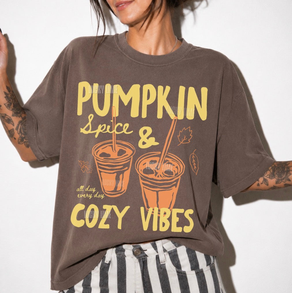 Pumpkin Spice & Cozy Vibes Comfort Colors® T-shirt