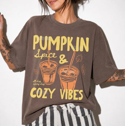 Pumpkin Spice & Cozy Vibes Comfort Colors® T-shirt
