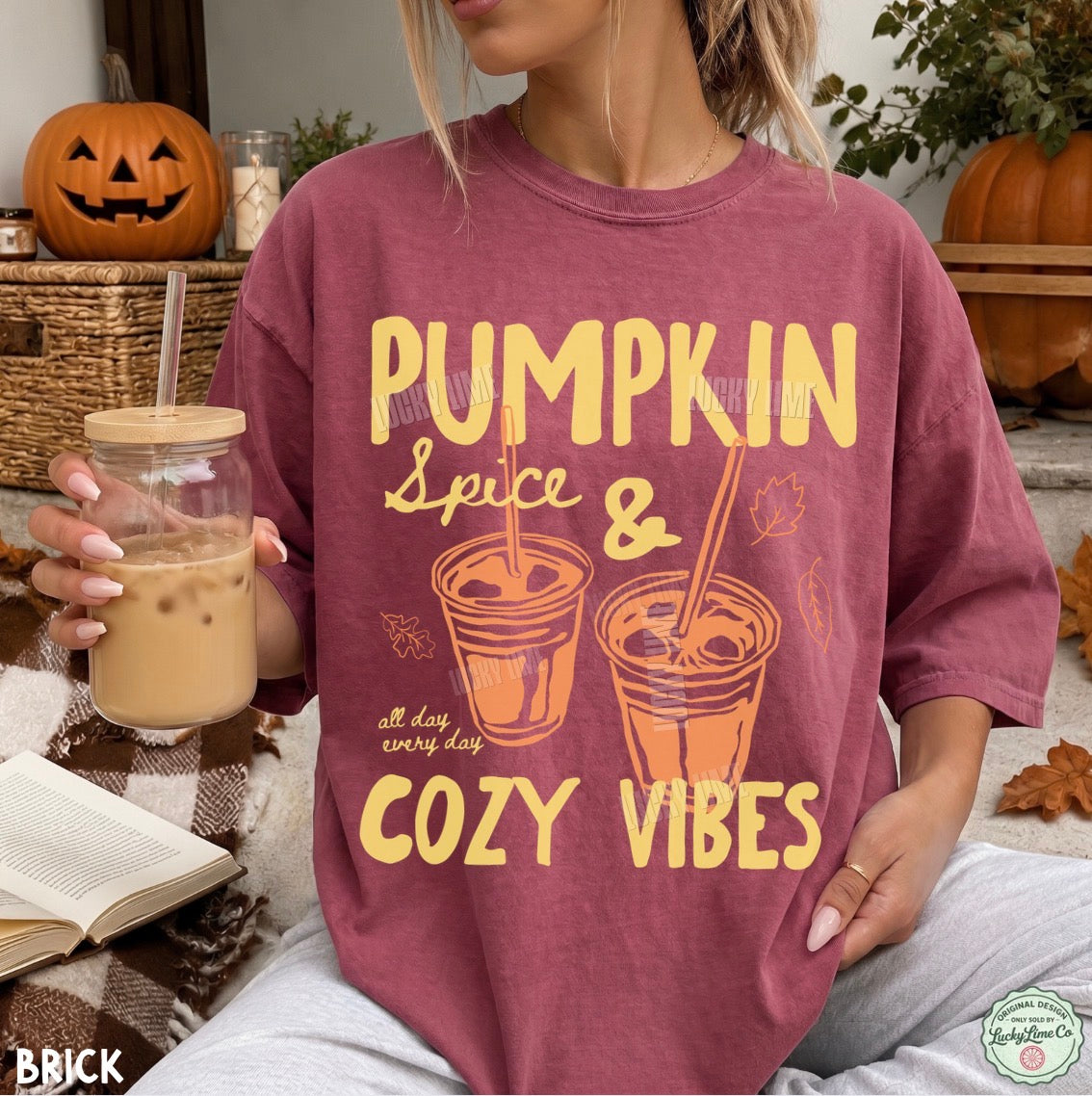 Pumpkin Spice & Cozy Vibes Comfort Colors® T-shirt