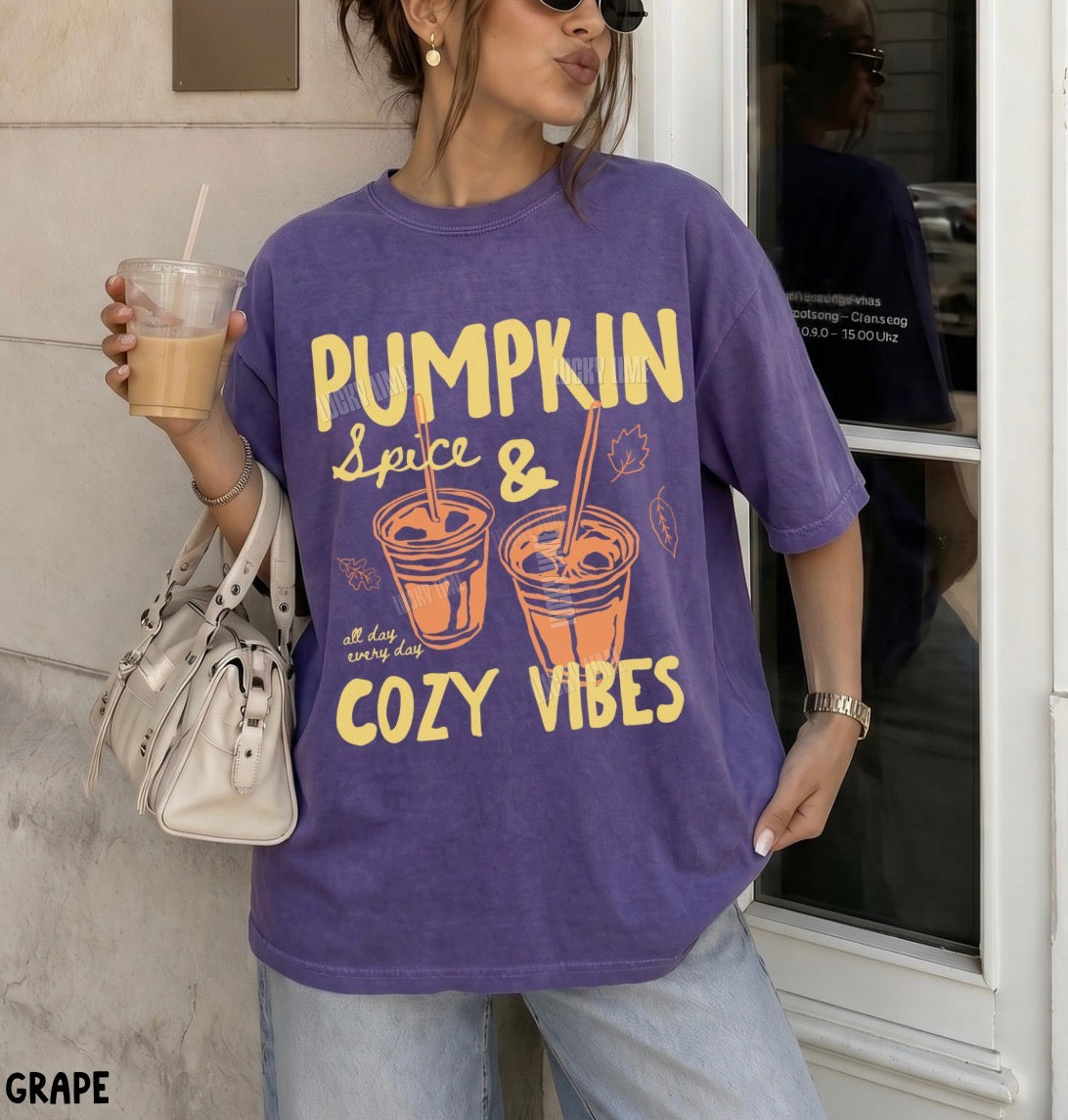 Pumpkin Spice & Cozy Vibes Comfort Colors® T-shirt