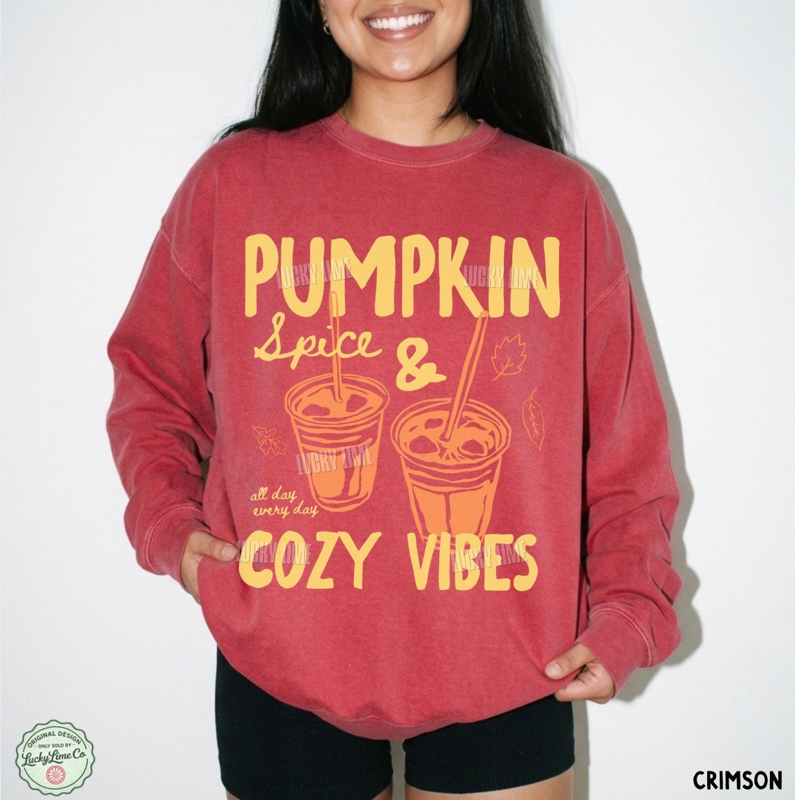 Pumpkin Spice & Cozy Vibes Comfort Colors® Sweatshirt
