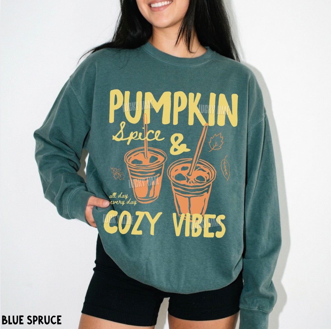 Pumpkin Spice & Cozy Vibes Comfort Colors® Sweatshirt