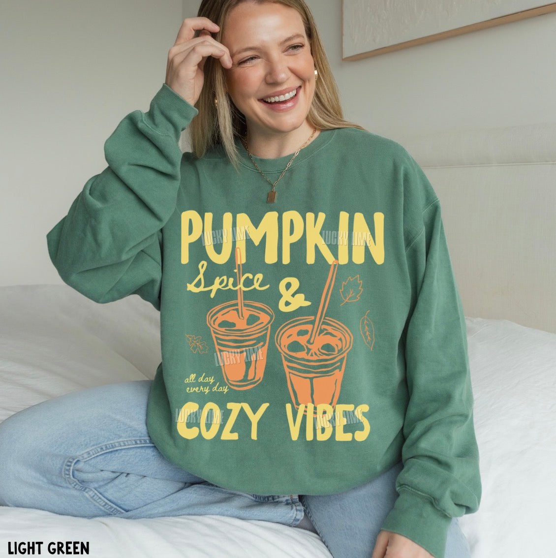 Pumpkin Spice & Cozy Vibes Comfort Colors® Sweatshirt