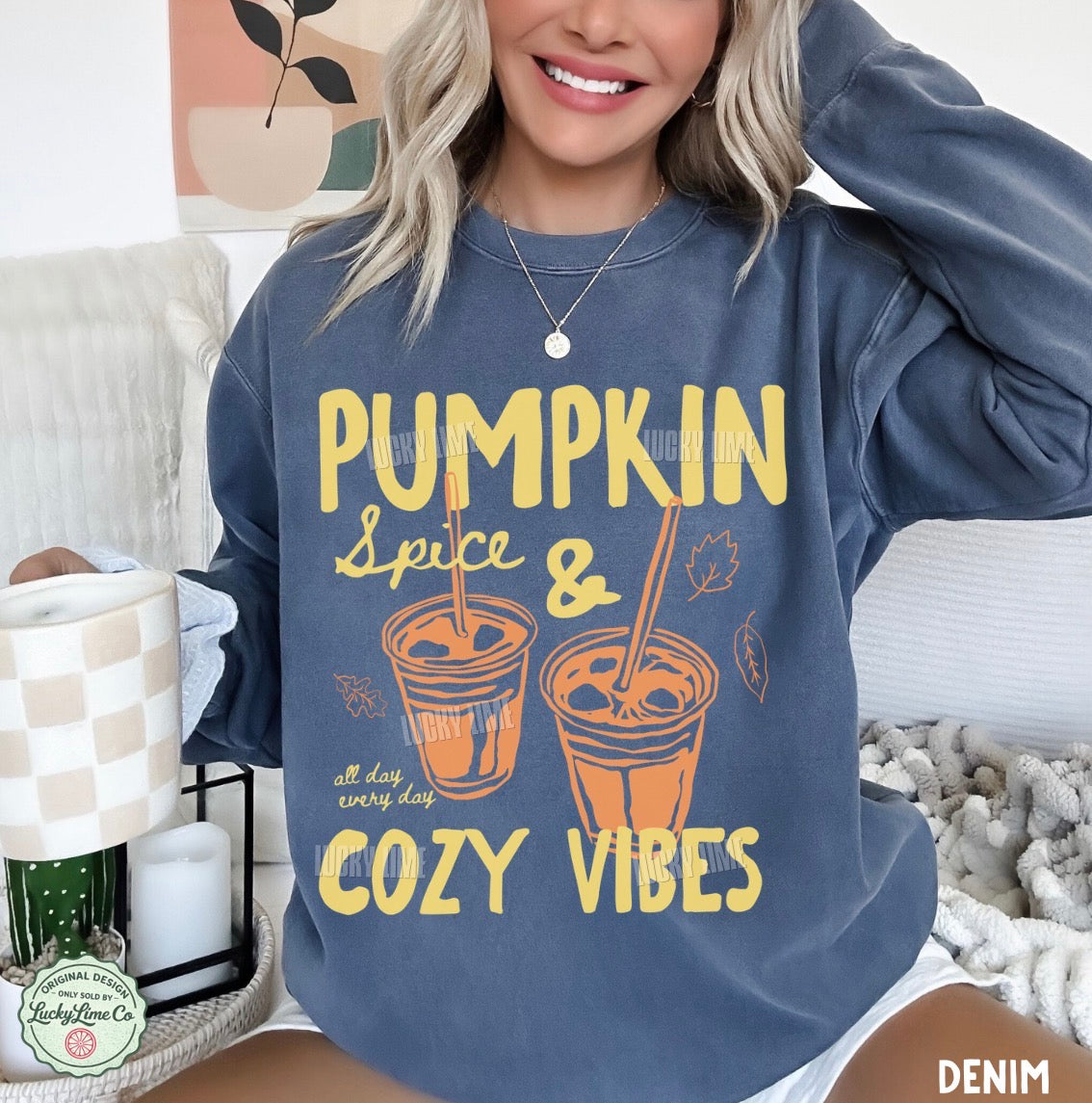 Pumpkin Spice & Cozy Vibes Comfort Colors® Sweatshirt