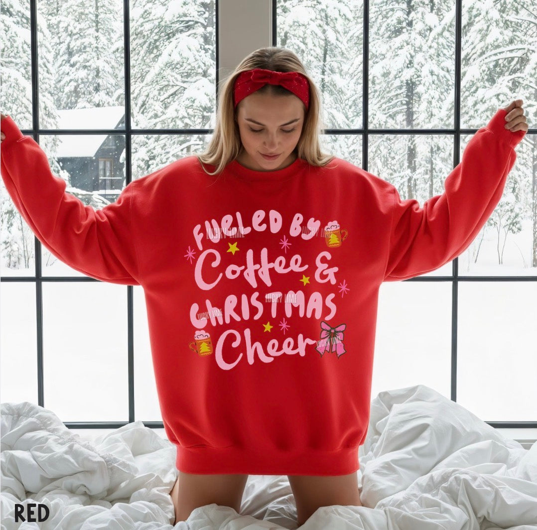 Fueled by Coffee and Christmas Cheer Crewneck Sweatshirt