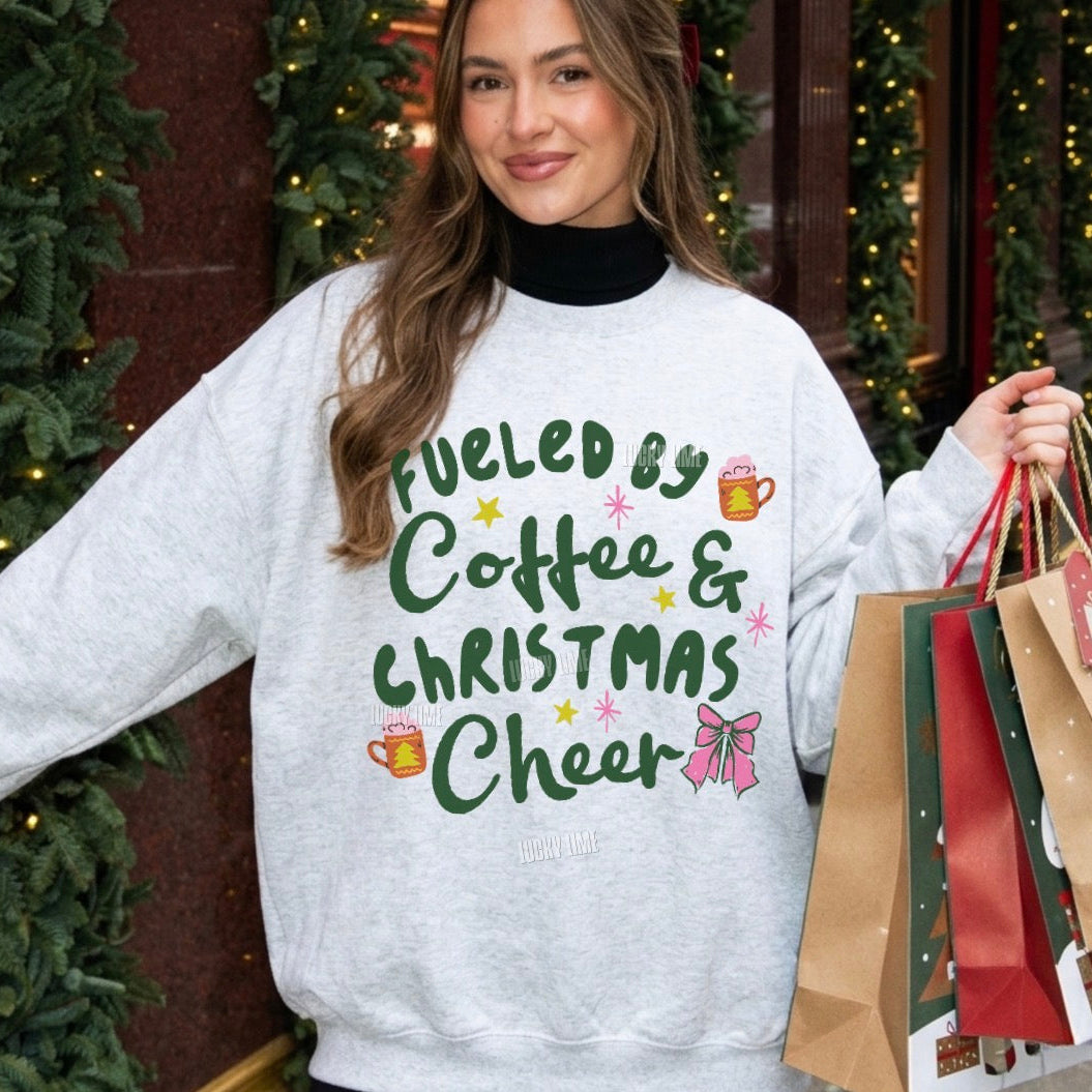 Fueled by Coffee and Christmas Cheer Crewneck Sweatshirt