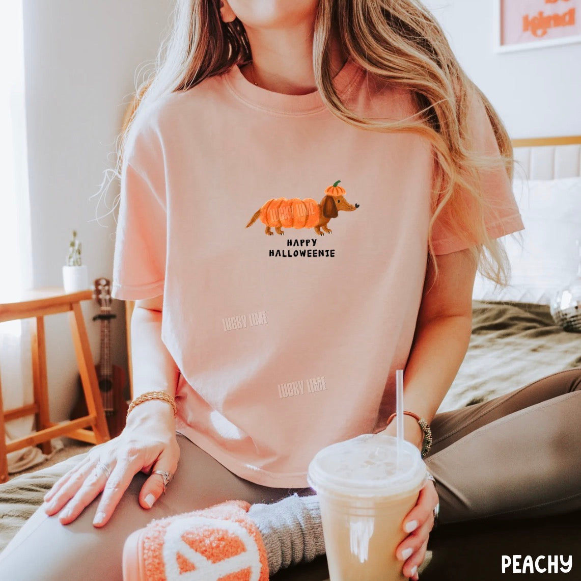 Happy Halloweenie Cropped Women's Boxy Tee