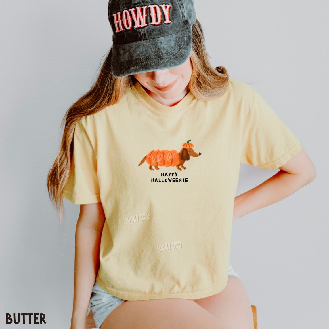 Happy Halloweenie Cropped Women's Boxy Tee