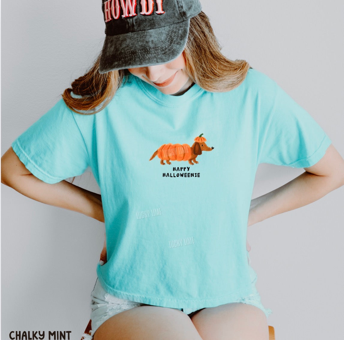 Happy Halloweenie Cropped Women's Boxy Tee