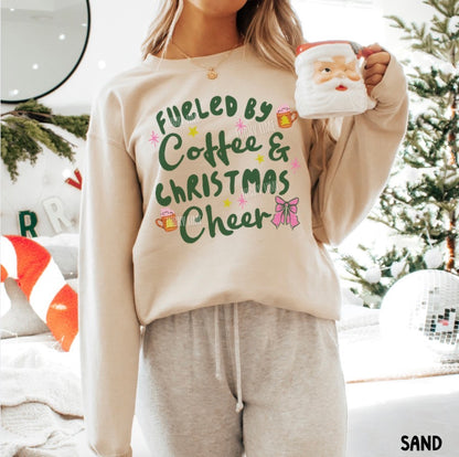Fueled by Coffee and Christmas Cheer Crewneck Sweatshirt