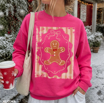 Gingerbread Man Striped Crewneck Sweatshirt (light)