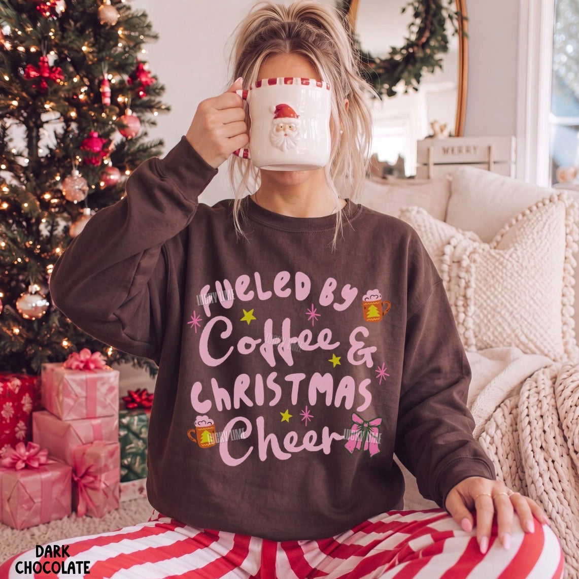 Fueled by Coffee and Christmas Cheer Crewneck Sweatshirt