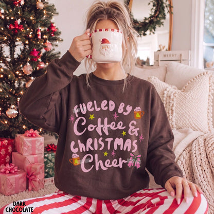 Fueled by Coffee and Christmas Cheer Crewneck Sweatshirt