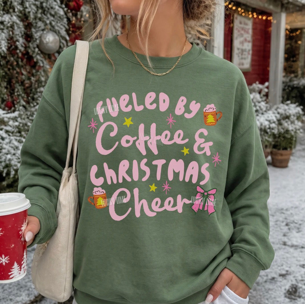Fueled by Coffee and Christmas Cheer Crewneck Sweatshirt