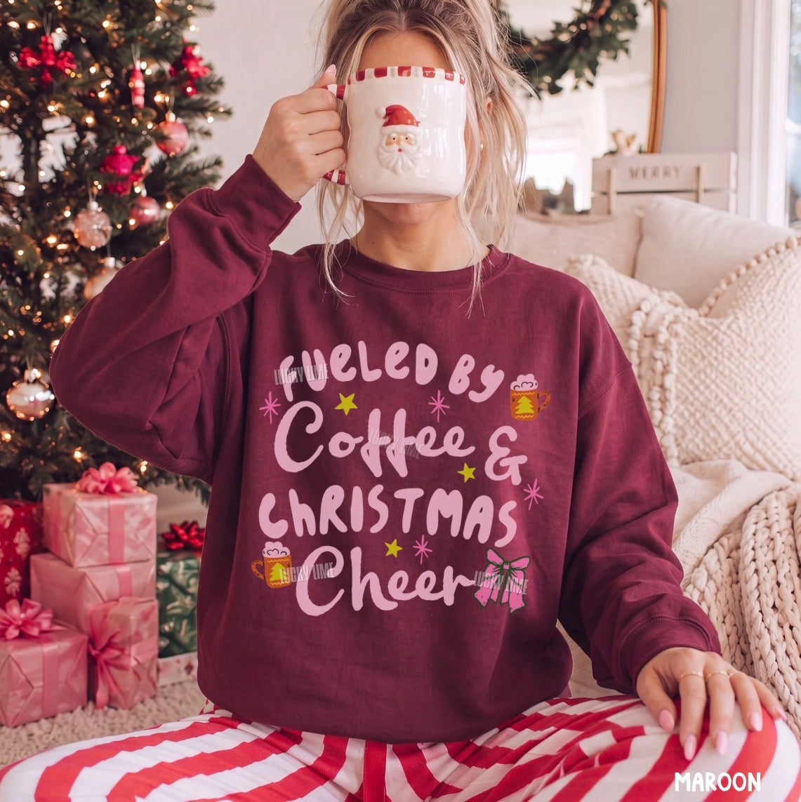 Fueled by Coffee and Christmas Cheer Crewneck Sweatshirt