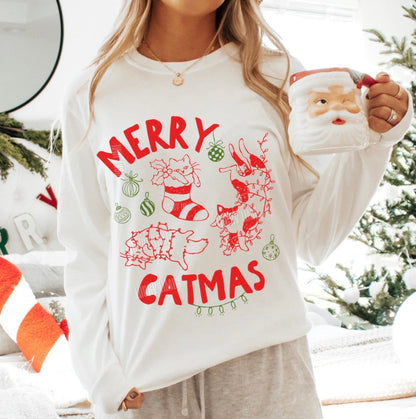 Merry Catmas Comfort Colors® Long Sleeve T-Shirt