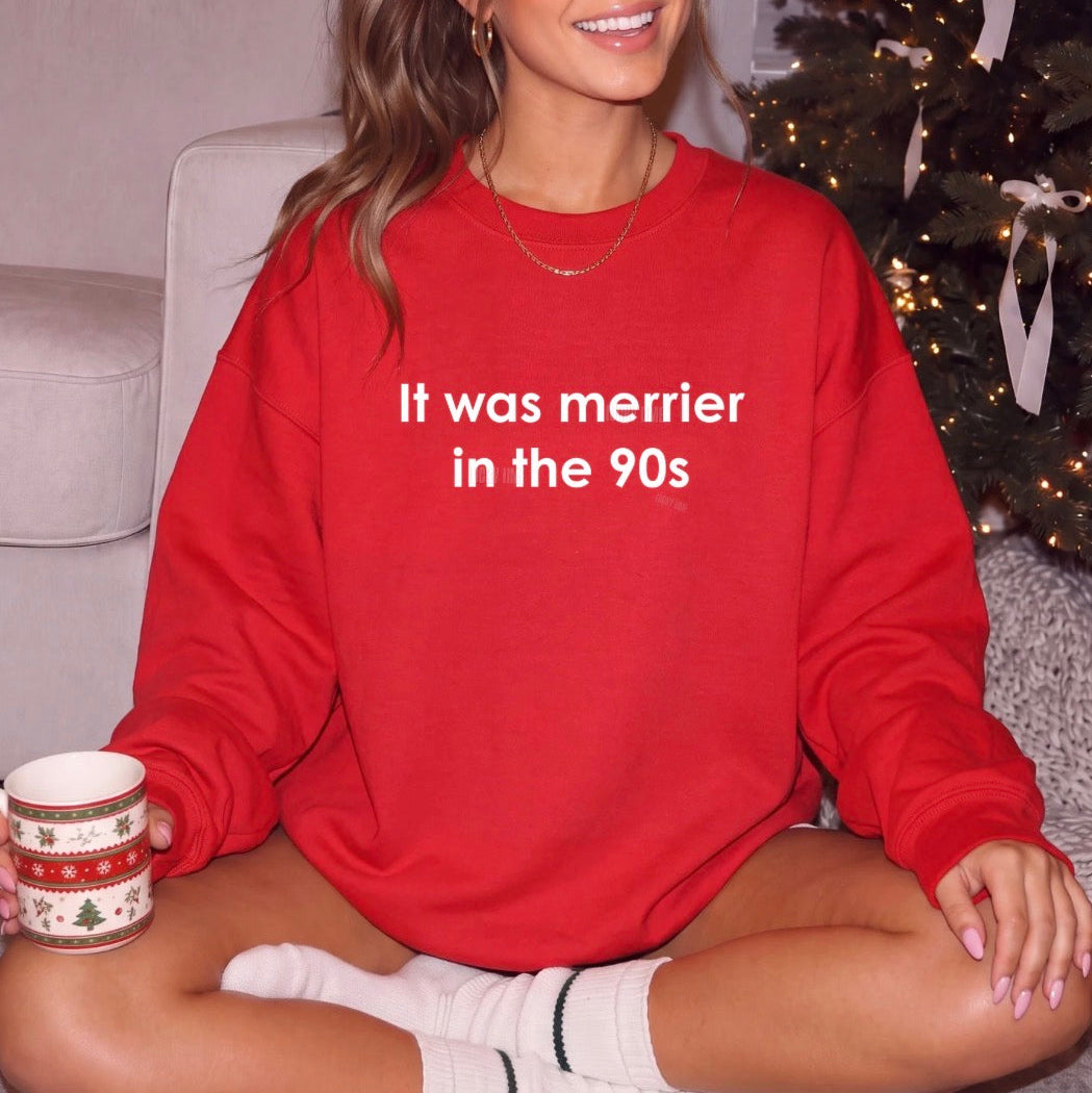 It Was Merrier in the 90s Crewneck Sweatshirt