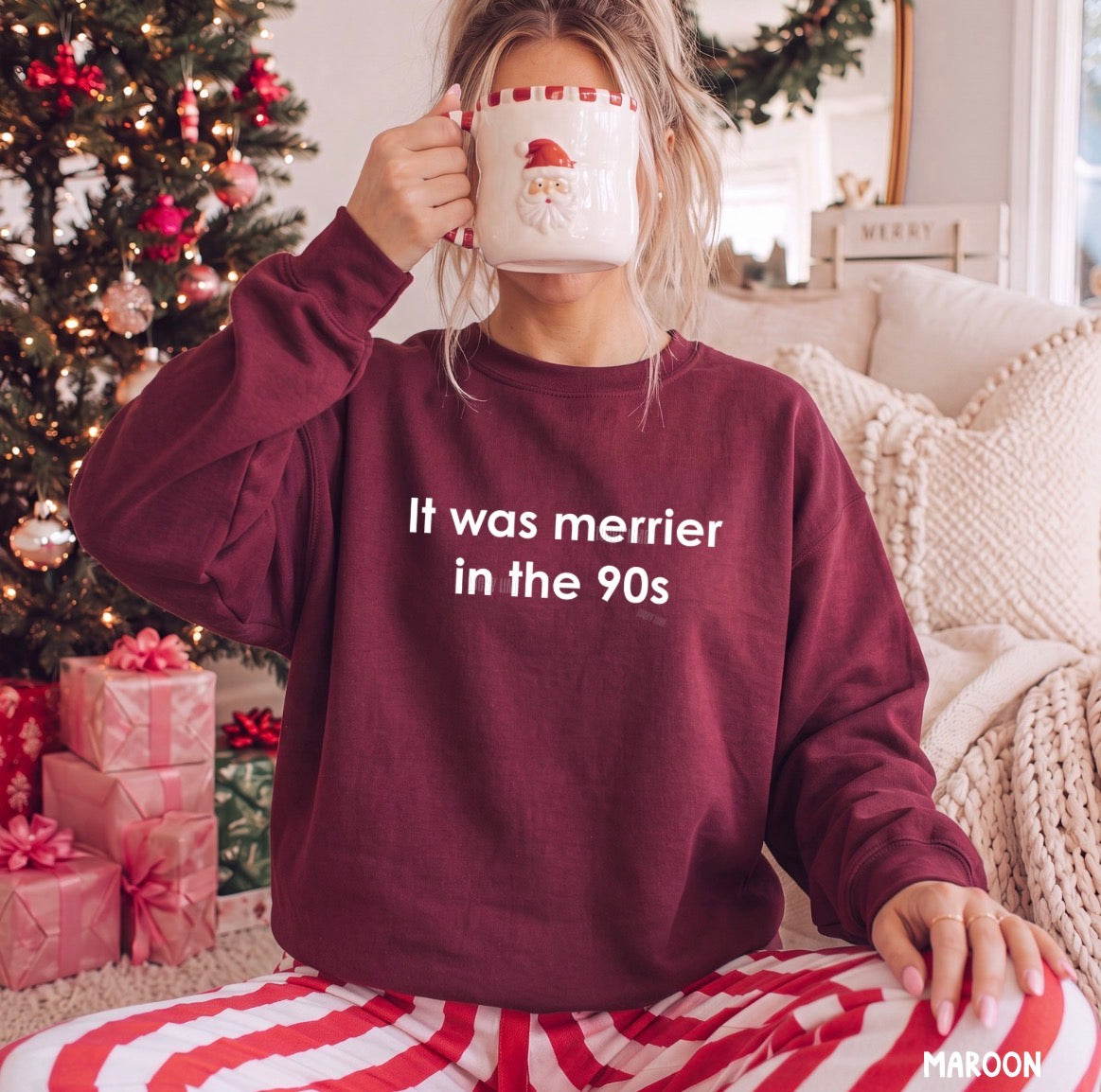 It Was Merrier in the 90s Crewneck Sweatshirt