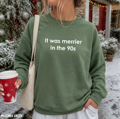 It Was Merrier in the 90s Crewneck Sweatshirt