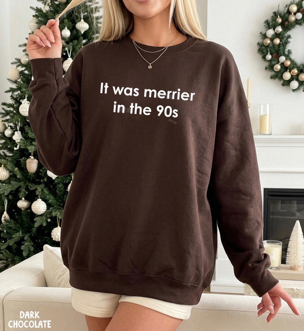 It Was Merrier in the 90s Crewneck Sweatshirt