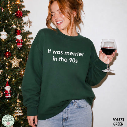 It Was Merrier in the 90s Crewneck Sweatshirt