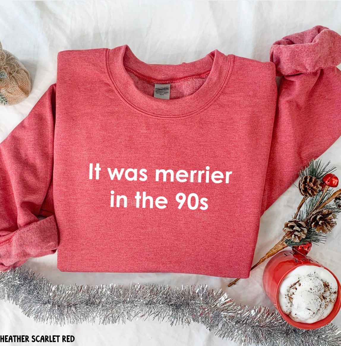 It Was Merrier in the 90s Crewneck Sweatshirt