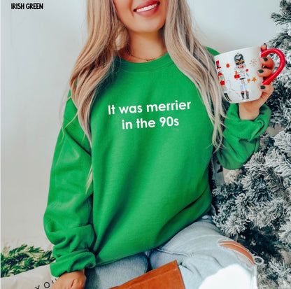It Was Merrier in the 90s Crewneck Sweatshirt