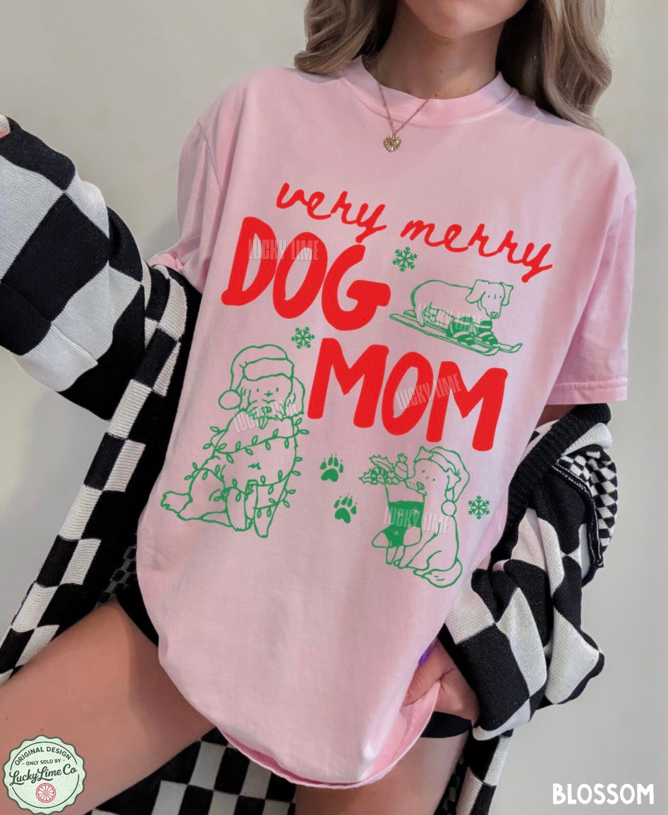 Very Merry Dog Mom Comfort Colors® T-Shirt