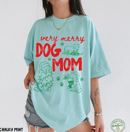Very Merry Dog Mom Comfort Colors® T-Shirt