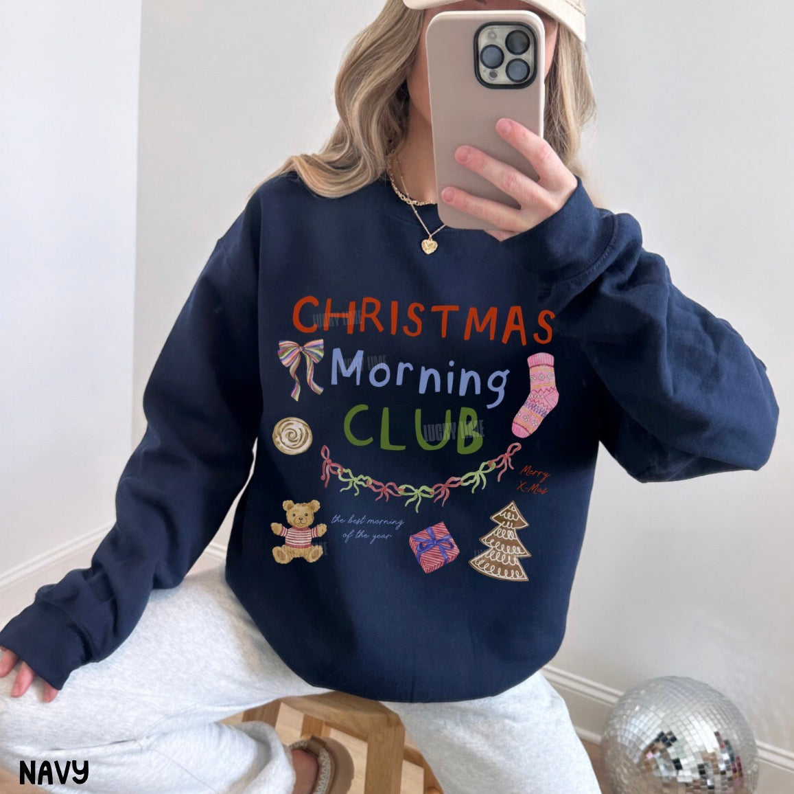 Christmas Morning Club Crewneck Sweatshirt