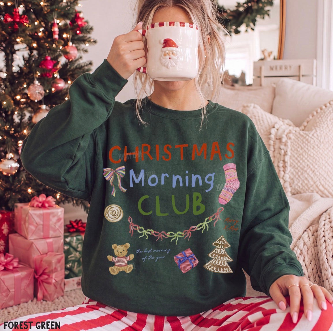 Christmas Morning Club Crewneck Sweatshirt