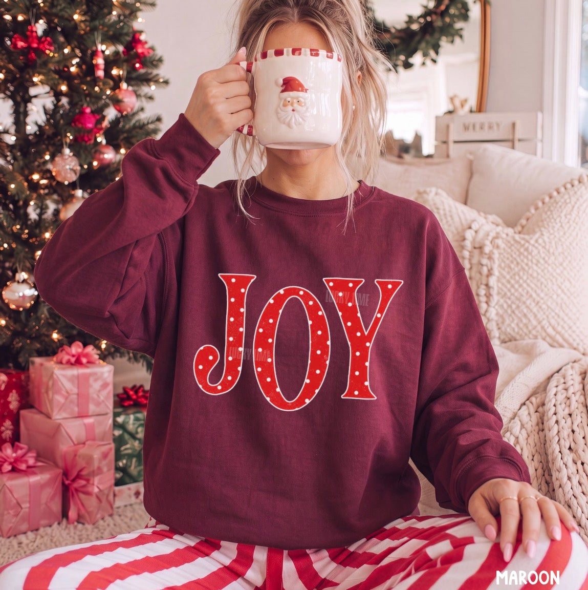 Joy Polka Dot Crewneck Sweatshirt