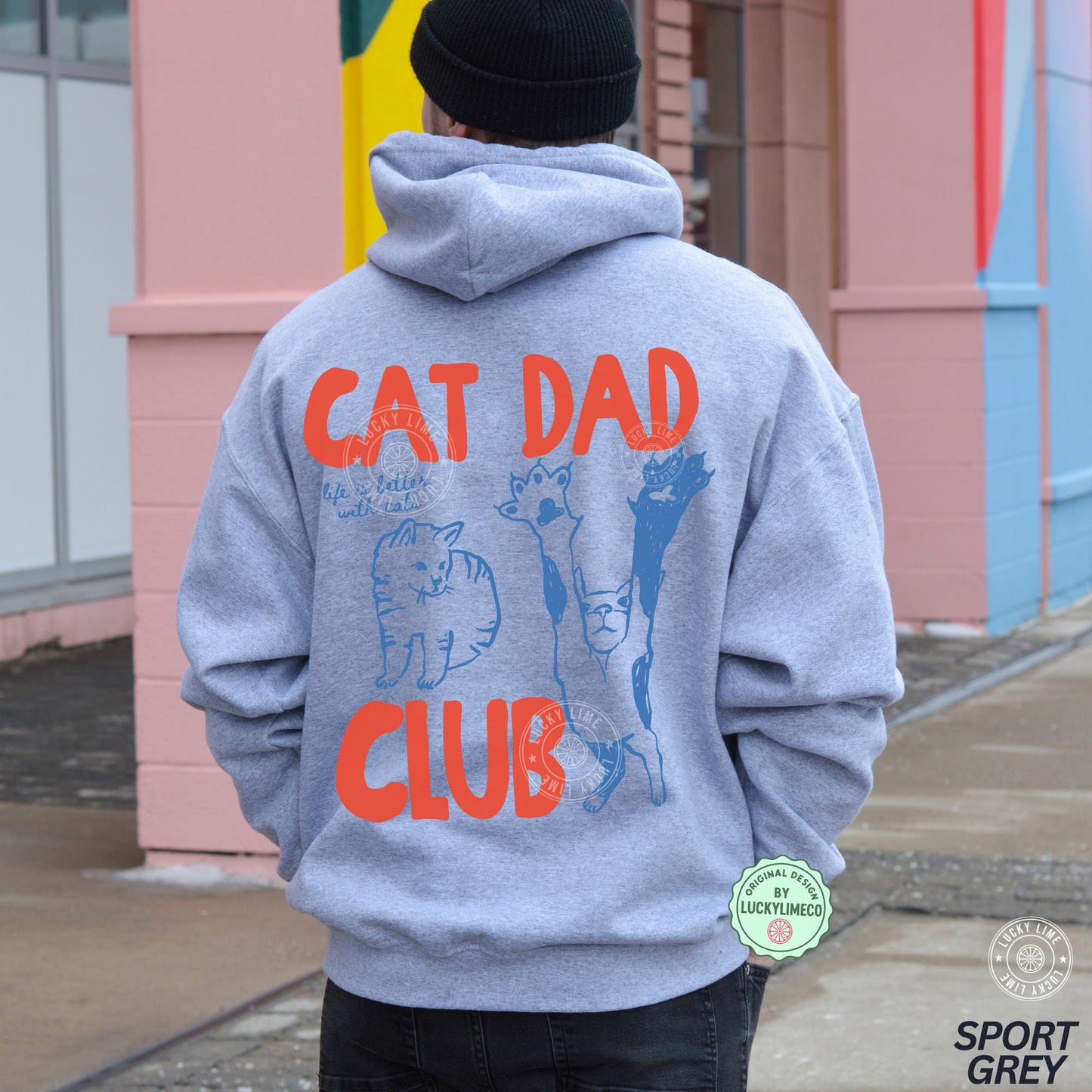 Cat Dad Club Hoodie-Back Design Only