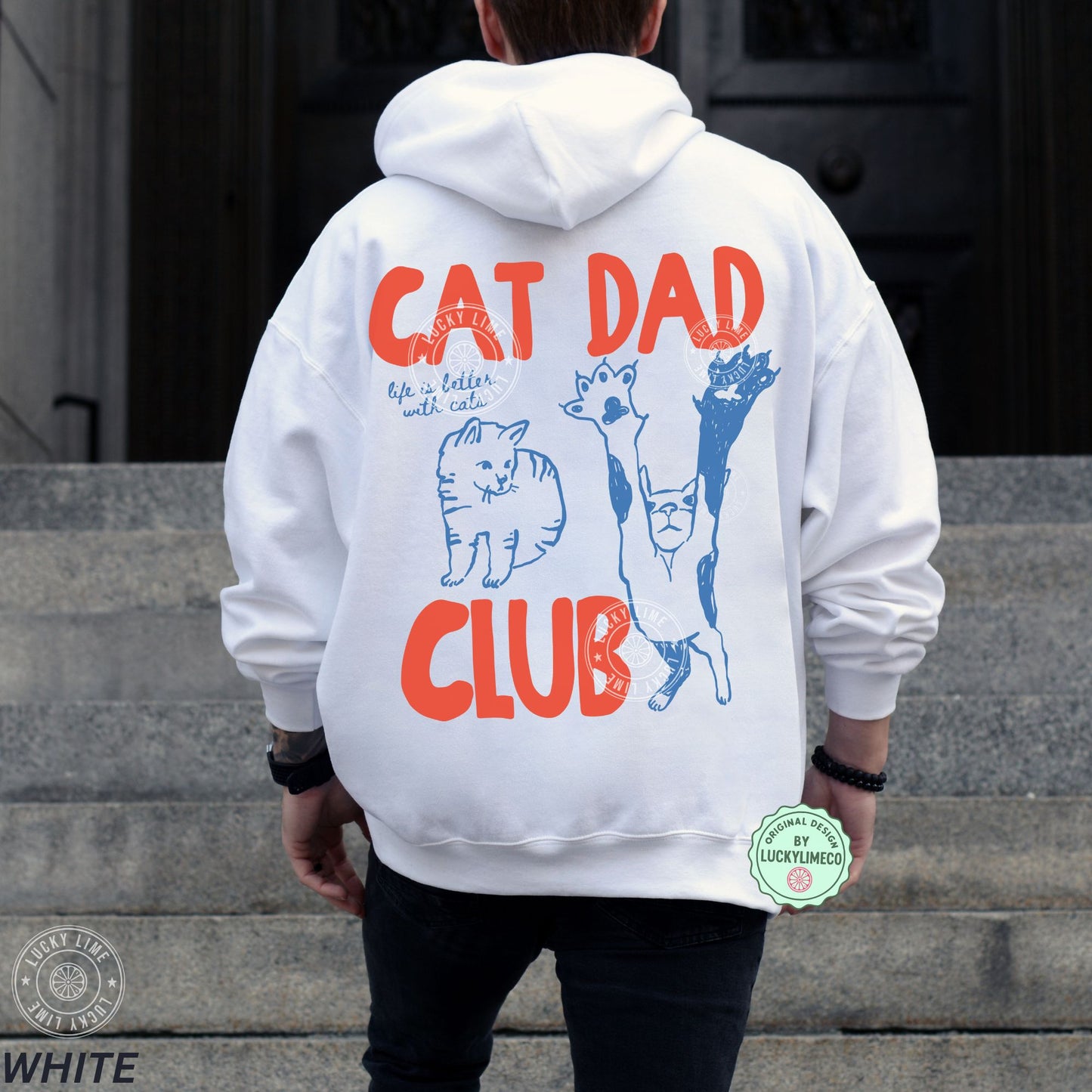 Cat Dad Club Hoodie-Back Design Only