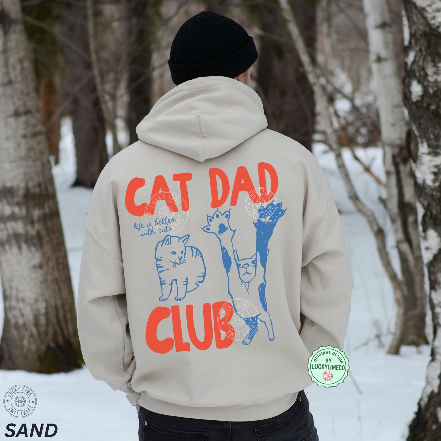Cat Dad Club Hoodie-Back Design Only
