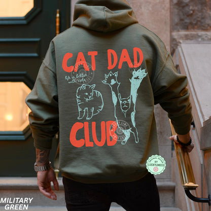 Cat Dad Club Back Design Hoodie