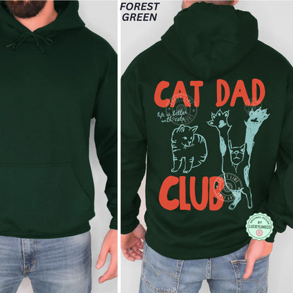 Cat Dad Club Back Design Hoodie