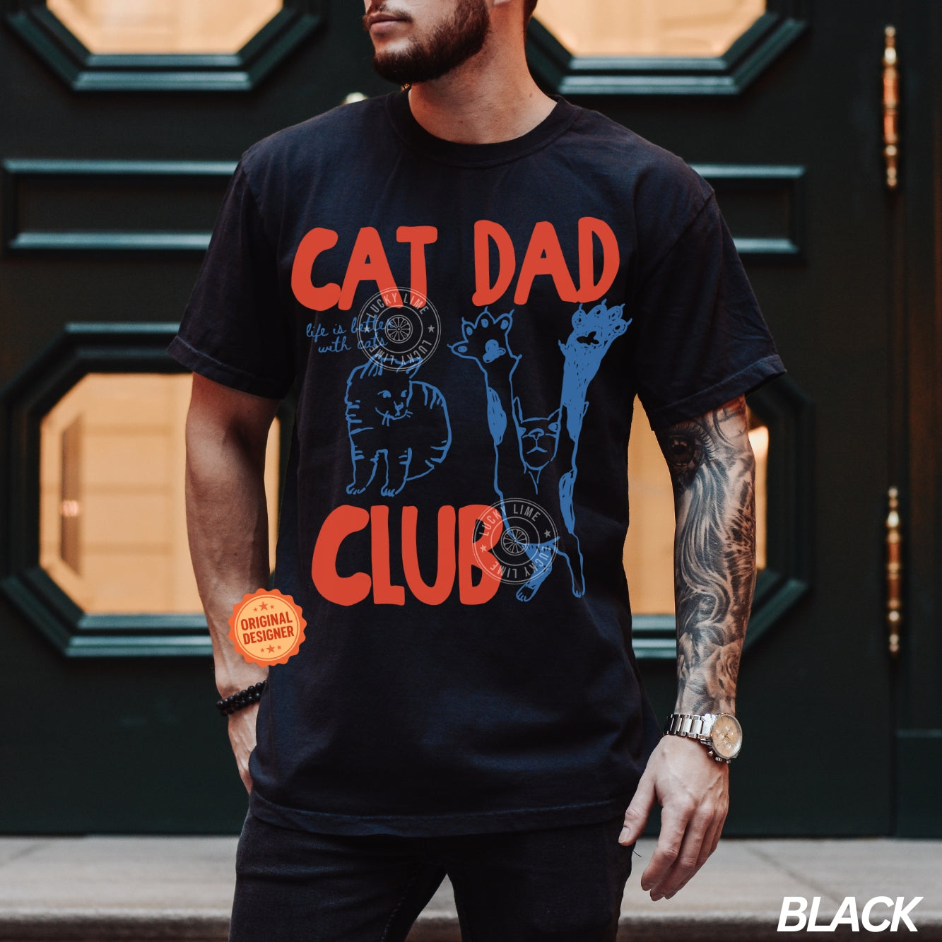 Comfort Colors® Cat Dad Club T-shirt