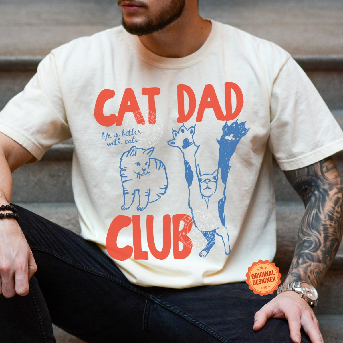 Comfort Colors® Cat Dad Club T-shirt