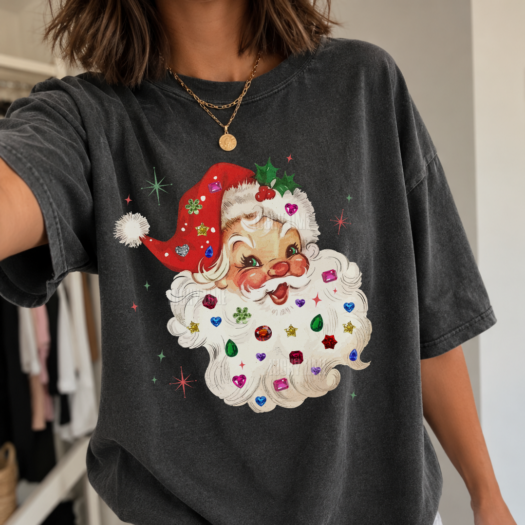 Whimsy Rhinestone Santa Comfort Colors® T-shirt