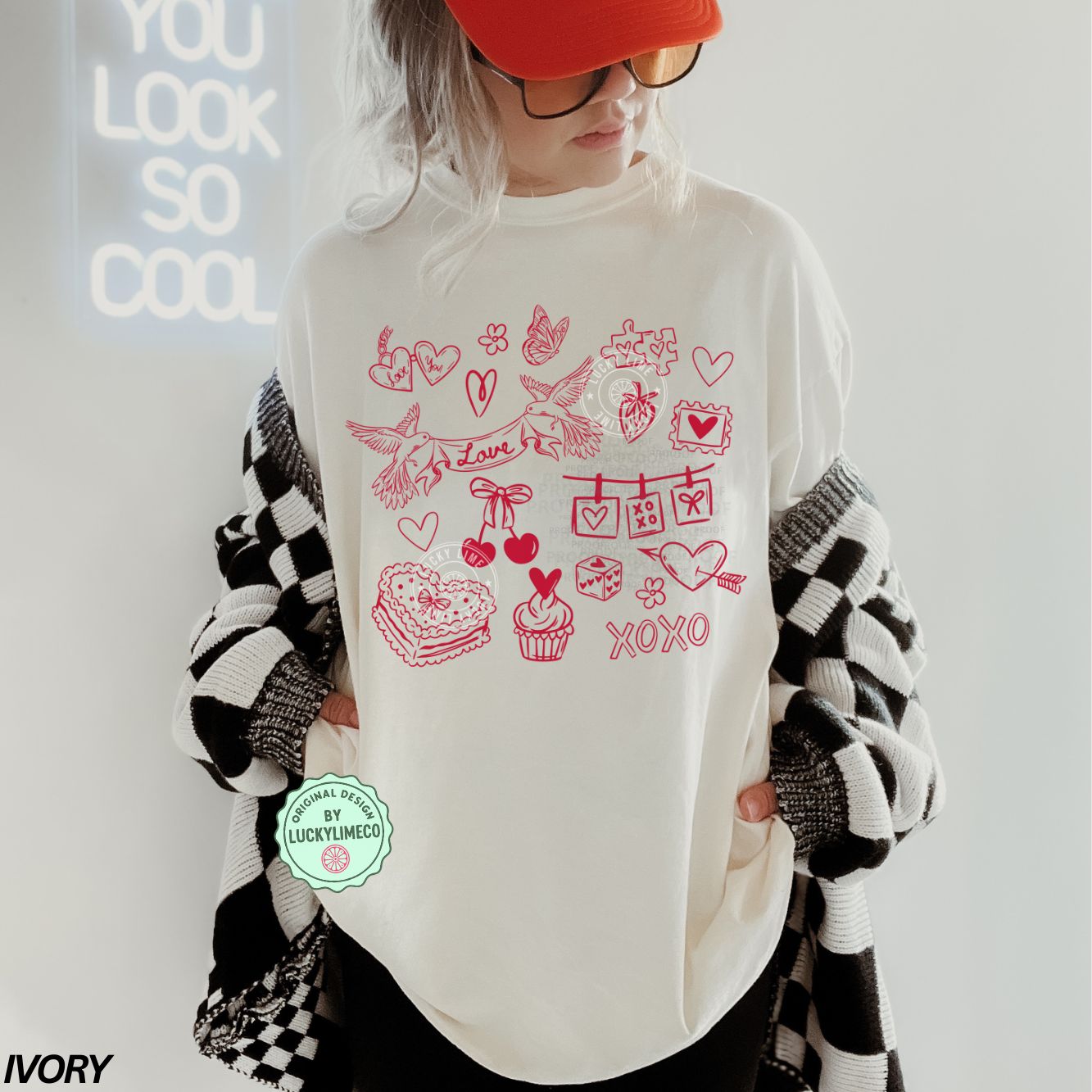 Valentine Doodles Collage Comfort Colors® T-shirt