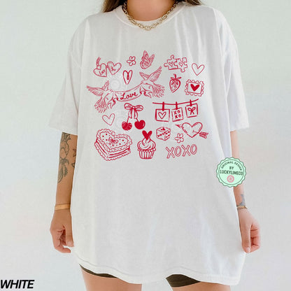 Valentine Doodles Collage Comfort Colors® T-shirt