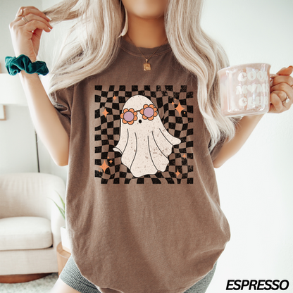 Retro Checkered Ghost Comfort Colors® T-Shirt